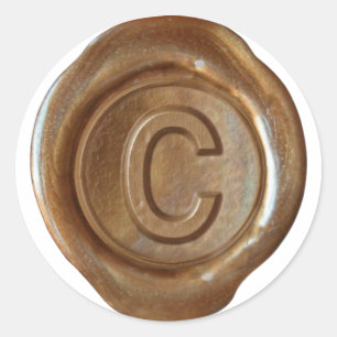 Wax Seal Monogram - Copper - Bold C -