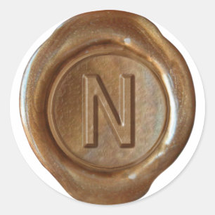 Wax Seal Monogram - Copper - Bold N -