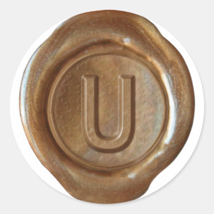 Wax Seal Monogram - Copper - Bold U -