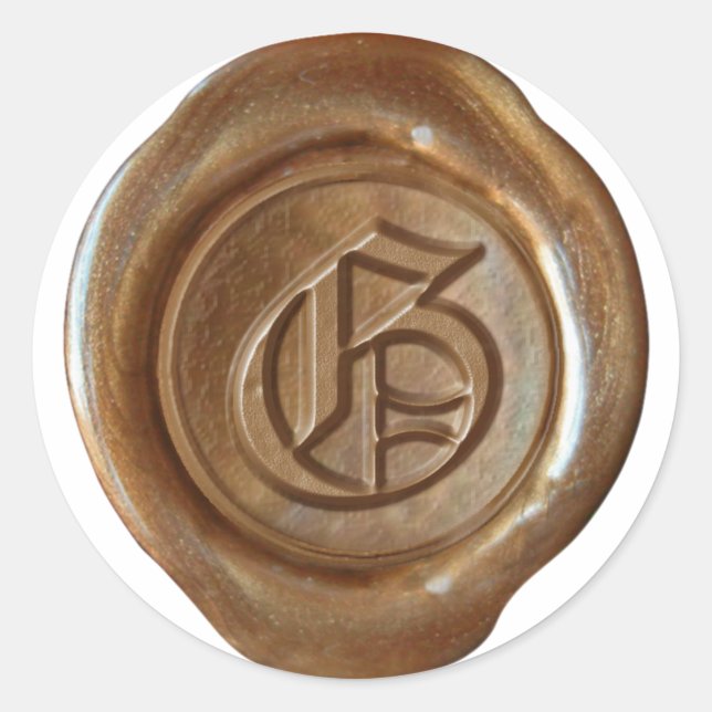 Wax Seal Monogram - Copper - Old English G - (Front)