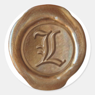 Wax Seal Monogram - Copper - Old English L -