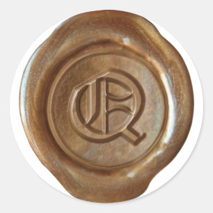 Wax Seal Monogram - Copper - Old English Q -