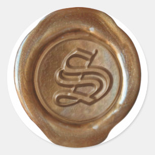 Wax Seal Monogram - Copper - Old English S -