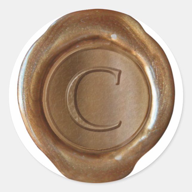 Wax Seal Monogram - Copper - Serif C - (Front)
