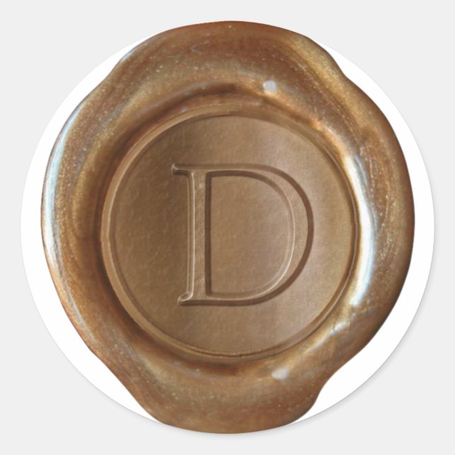 Wax Seal Monogram - Copper - Serif D - (Front)