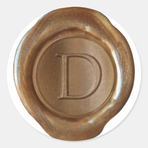 Wax Seal Monogram - Copper - Serif D -