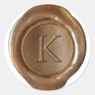Wax Seal Monogram - Copper - Serif K -