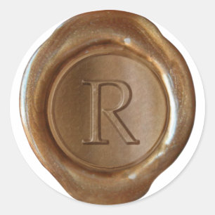 Wax Seal Monogram - Copper - Serif R -
