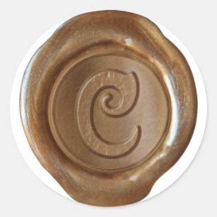 Wax Seal Monogram - Copper - Victorian C -