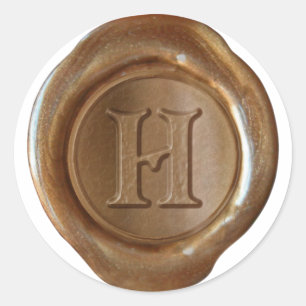 Wax Seal Monogram - Copper - Victorian H -