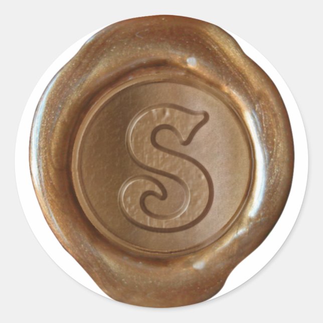 Wax Seal Monogram - Copper - Victorian S - (Front)