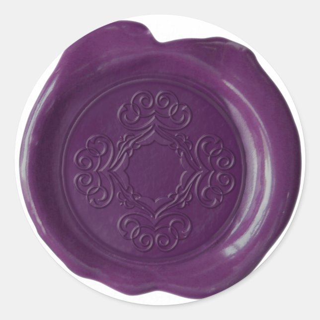 Wax Seal Monogram - Deep Purple - Bargallo Pattern (Front)