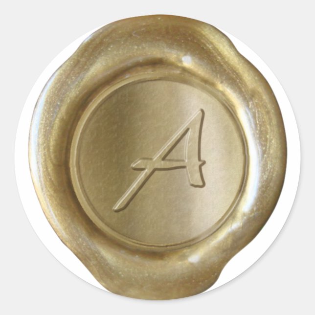 Wax Seal Monogram - Gold - Artistic A - (Front)