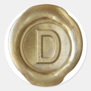 Wax Seal Monogram - Gold - Bold D -