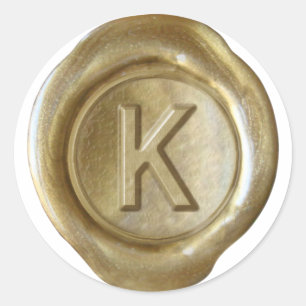 Wax Seal Monogram - Gold - Bold K -