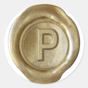 Wax Seal Monogram - Gold - Bold P -