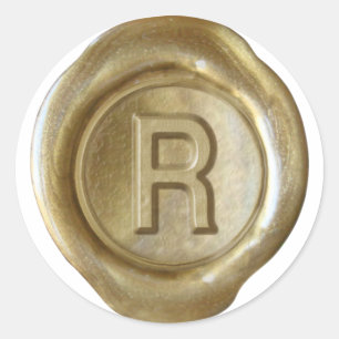 Wax Seal Monogram - Gold - Bold R -