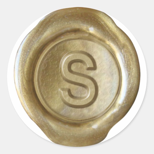 Wax Seal Monogram - Gold - Bold S - (Front)