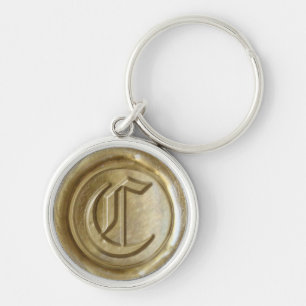 Wax Seal Monogram - Gold - Old English C - Keychain
