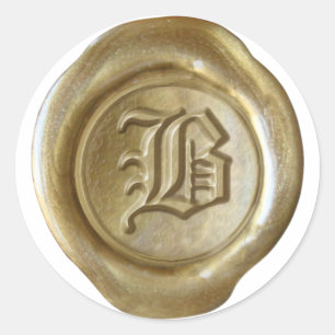 Wax Seal Monogram - Gold - Old English - Letter B