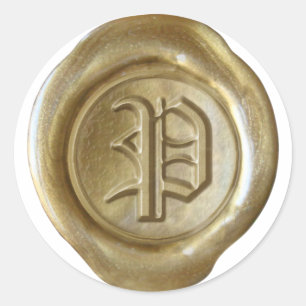 Wax Seal Monogram - Gold - Old English - Letter P