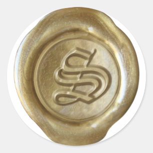 Wax Seal Monogram - Gold - Old English - Letter S