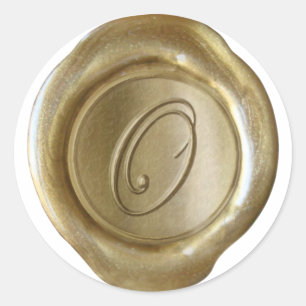 Wax Seal Monogram - Gold - Script O -