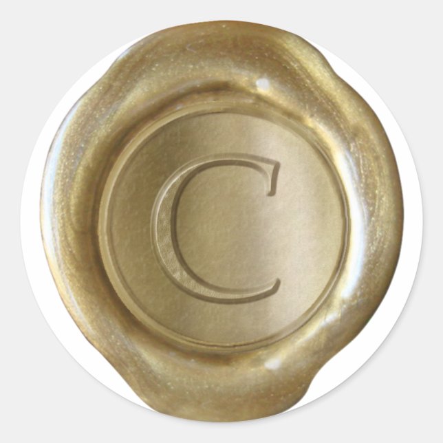 Wax Seal Monogram - Gold - Serif C - (Front)