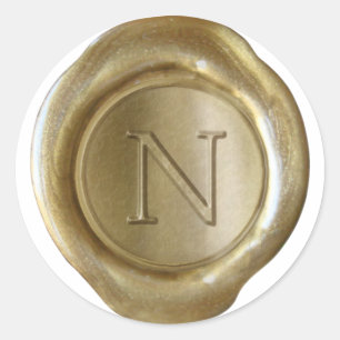 Wax Seal Monogram - Gold - Serif N -