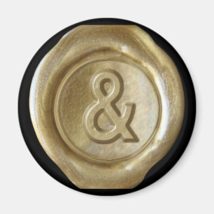 Wax Seal Monogram Magnet - Gold - Bold Style -