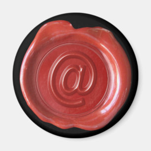 Wax Seal Monogram Magnet - Red - Bold Style -