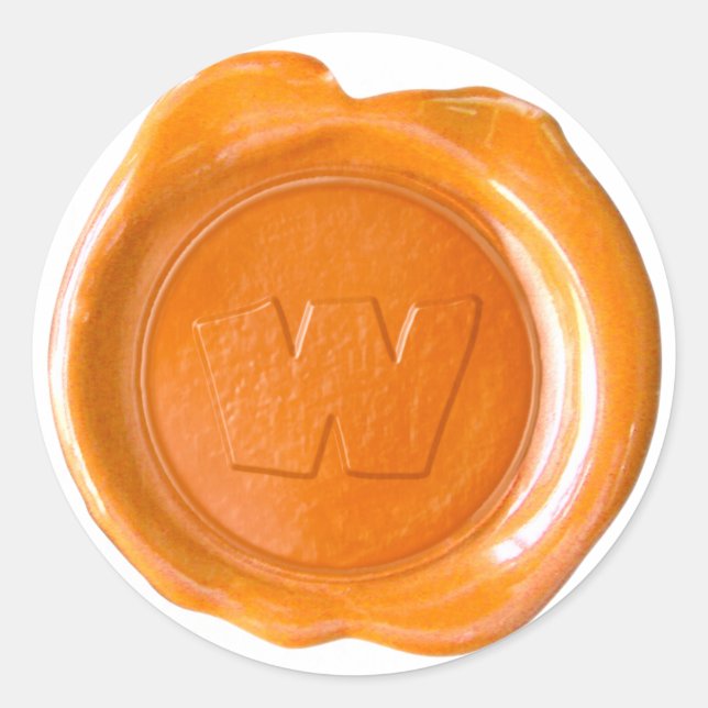 Wax Seal Monogram - Orange - W - (Front)