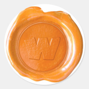 Wax Seal Monogram - Orange - W -