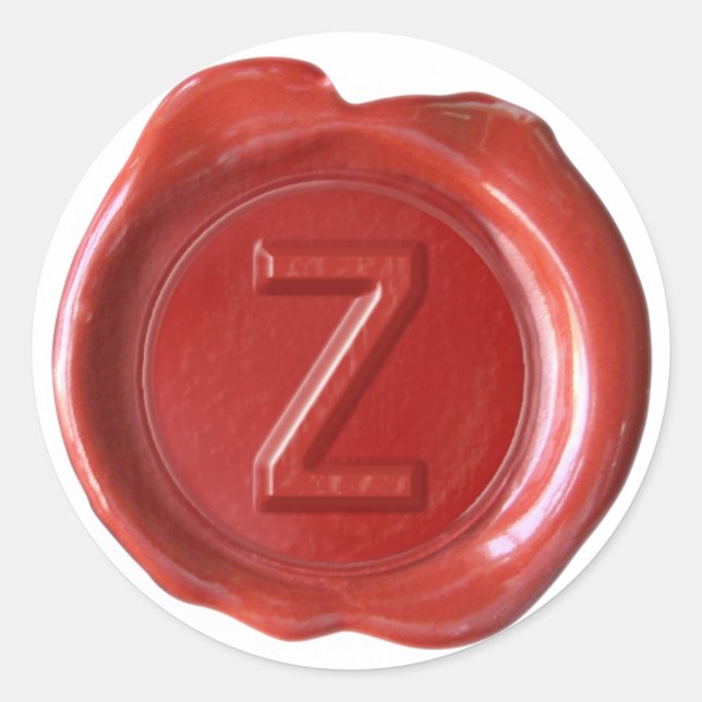 Wax Seal Monogram - Red - Bold Z- (Front)
