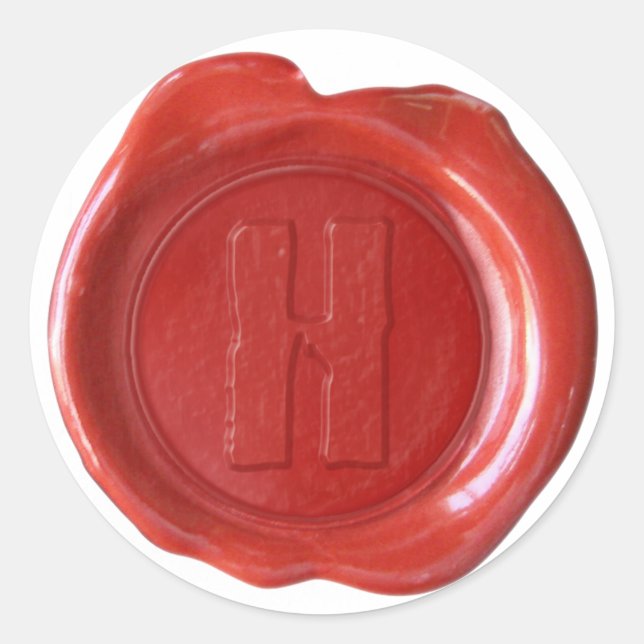 Wax Seal Monogram - Red - Boulder H - (Front)