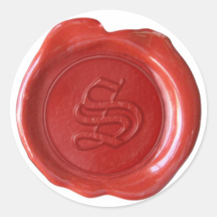 Wax Seal Monogram - Red - Old English - Letter S