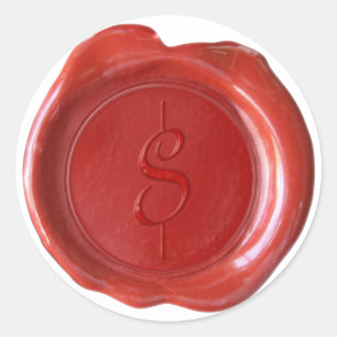 Wax Seal Monogram - Red - Script $ -