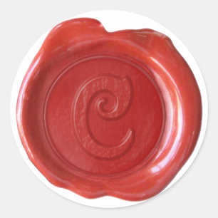 Wax Seal Monogram - Red - Victorian C -