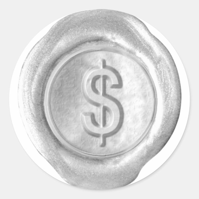 Wax Seal Monogram - Silver - Bold $ - (Front)