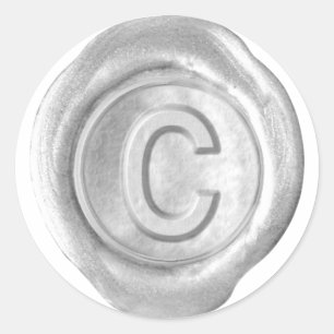 Wax Seal Monogram - Silver - Bold C -