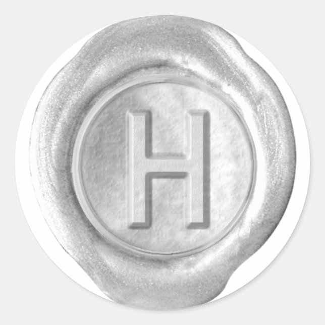 Wax Seal Monogram - Silver - Bold H - (Front)