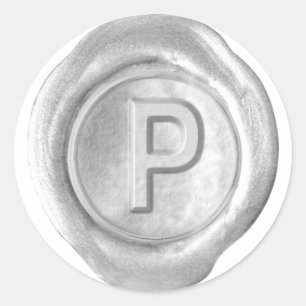 Wax Seal Monogram - Silver - Bold P -