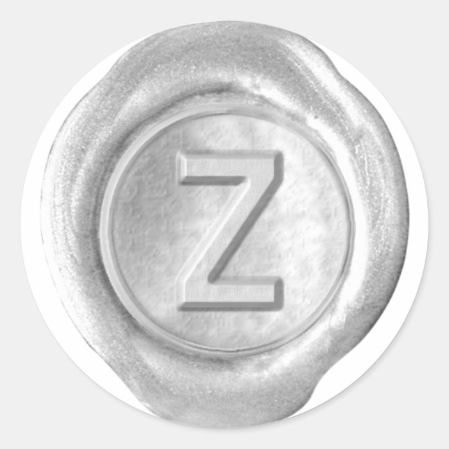 Wax Seal Monogram - Silver - Bold Z - (Front)