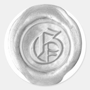 Wax Seal Monogram - Silver - Old English G -