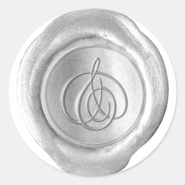 Wax Seal Monogram - Silver - Script & - (Front)
