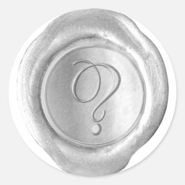 Wax Seal Monogram - Silver - Script ? - (Front)