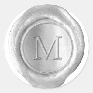 Wax Seal Monogram - Silver - Serif M -