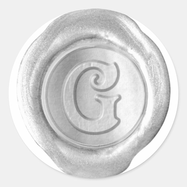 Wax Seal Monogram - Silver - Victorian G - (Front)