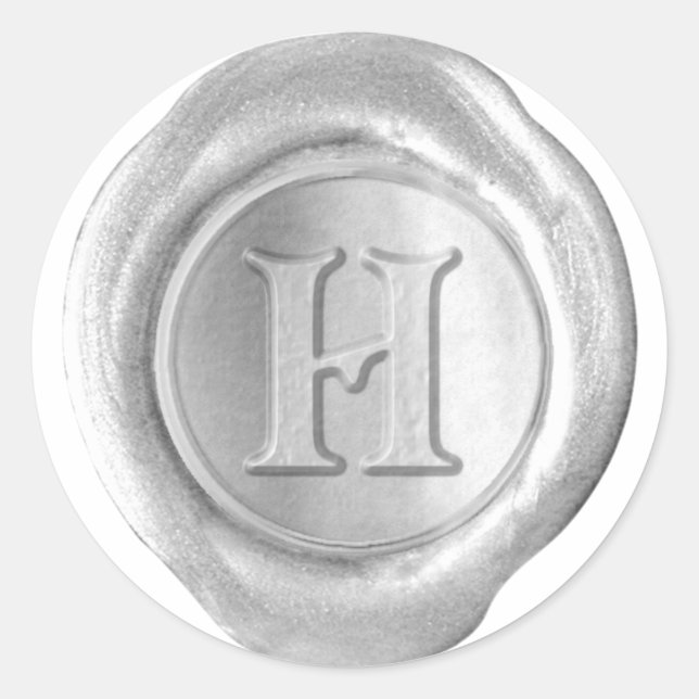 Wax Seal Monogram - Silver - Victorian H - (Front)