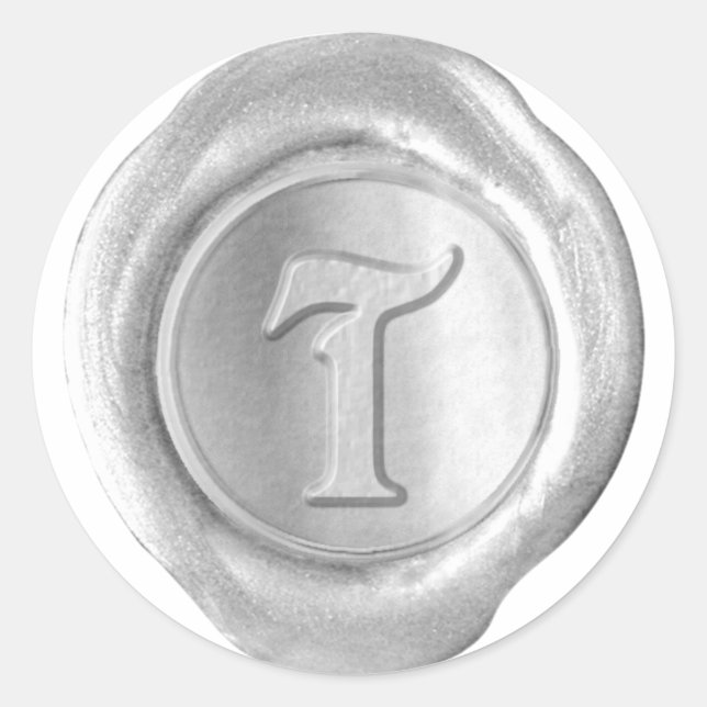 Wax Seal Monogram - Silver - Victorian T - (Front)